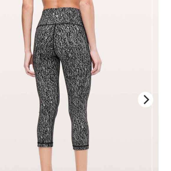 Lululemon Wunder Under Crop (High-Rise) *21" Luon Suited Jacquard Black … - Picture 7 of 10